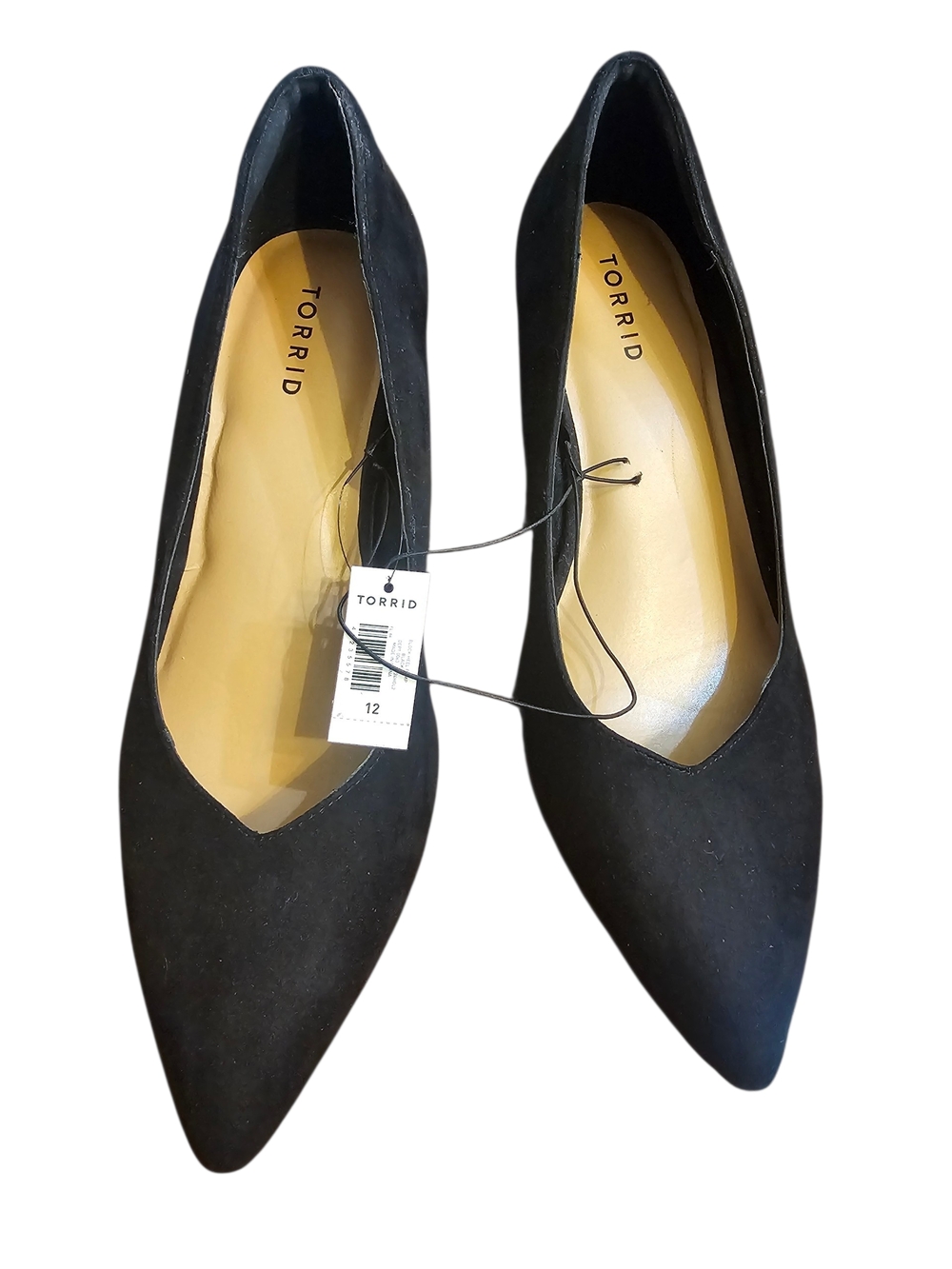 NWT | Torrid Black Pointed Toe Flats - Sleek Womens Block Heel Pumps | Size 12WW